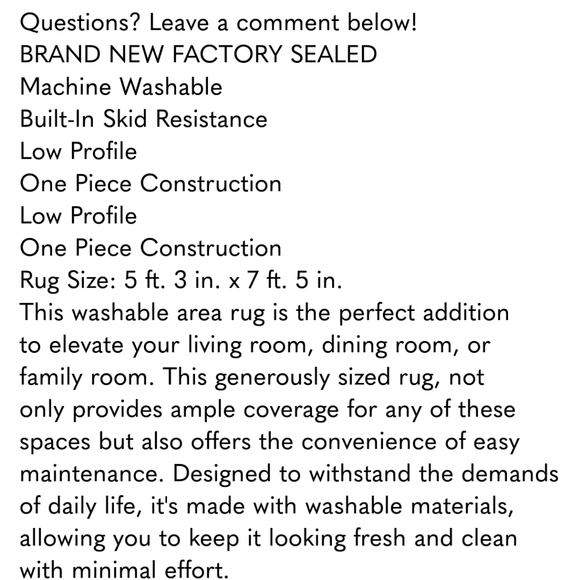 Wyatt & Ash Washable Indoor Area Rug, Alisha - Picture 10 of 11